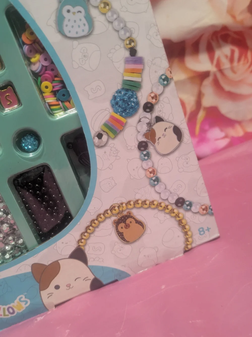 Squishmallows Mix & Match Jewelry Design Kit - Blue/Pink Bead Set